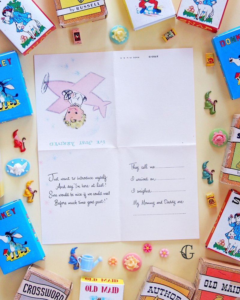 BABY迷你留言卡-G- - 卡片/明信片 - 纸 粉红色