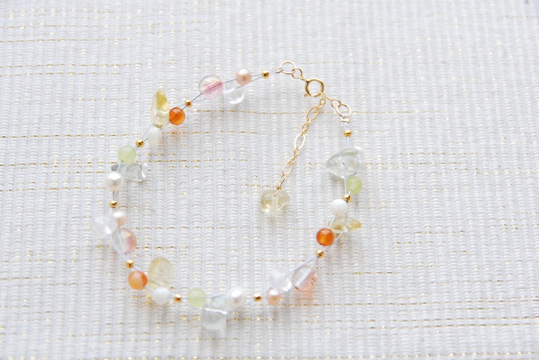 Summer color nylon coat wire bracelet Vitamin color 14kgf - 手链/手环 - 半宝石 多色