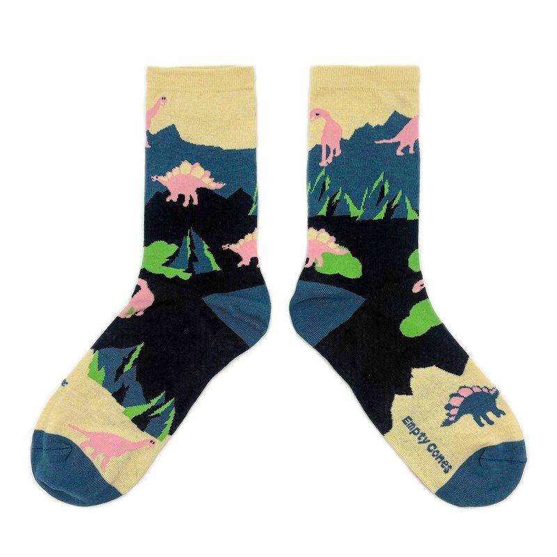 冰山恐龙 Iceland Dinosaur_ 米蓝中筒袜 休闲袜 - 袜子 - 棉．麻 多色