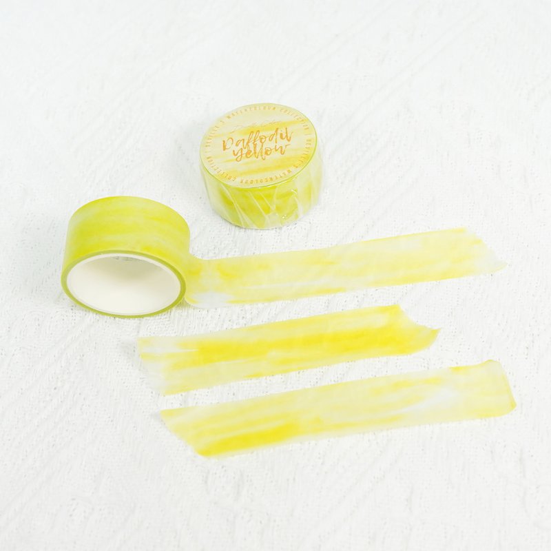 【Daffodil Yellow 黄洋水仙】水彩祝福 和纸胶带 手帐装饰 拼贴 - 纸胶带 - 纸 黄色