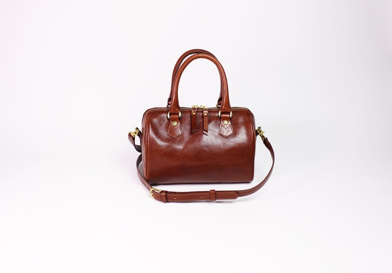 意大利植鞣革牛皮枕头包侧背包 斜背包 生日情人节礼物 - 侧背包/斜挎包 - 真皮 咖啡色