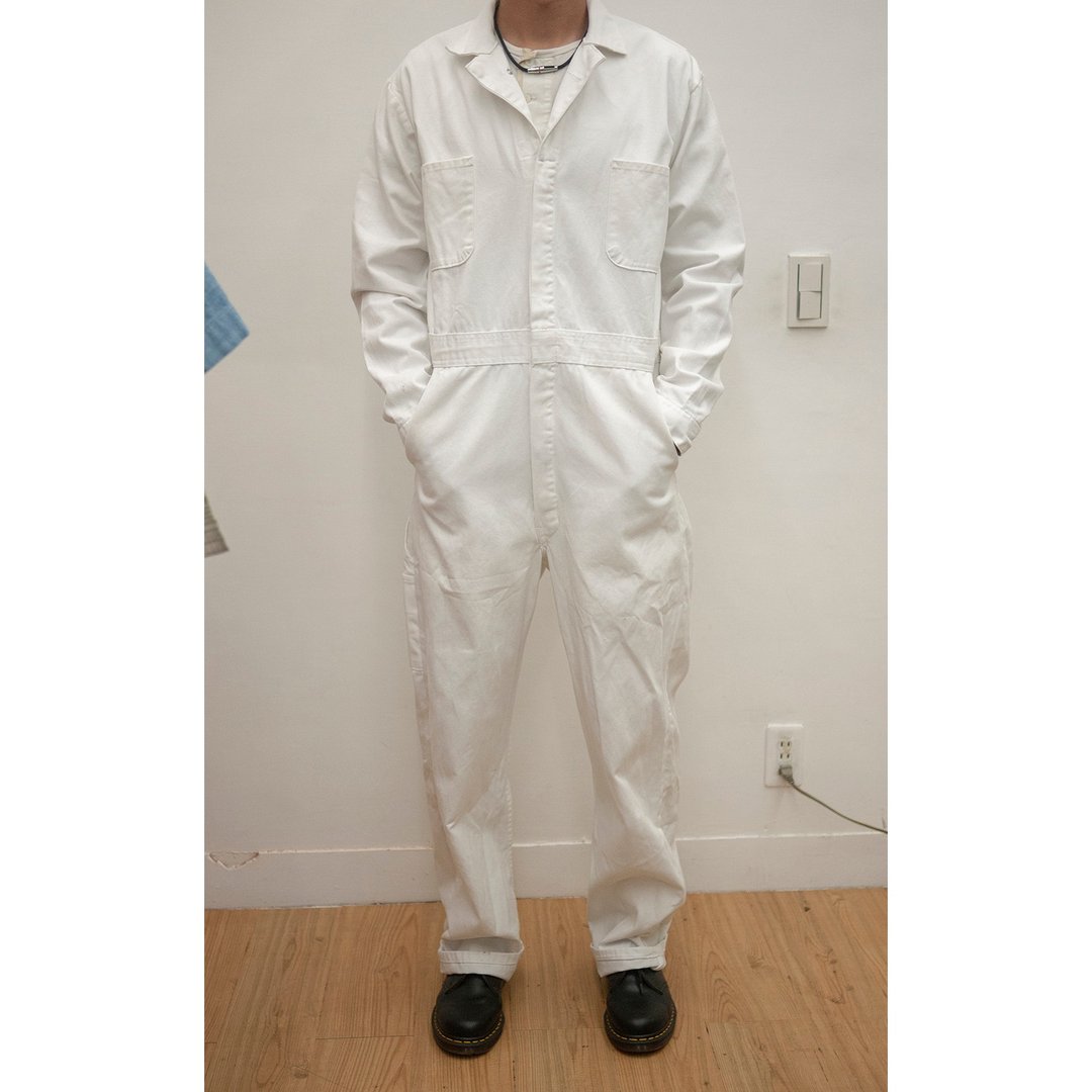 red kap 全白 作业员 连身工作服 古着 二手 - 背带裤/连体裤 - 棉 白色