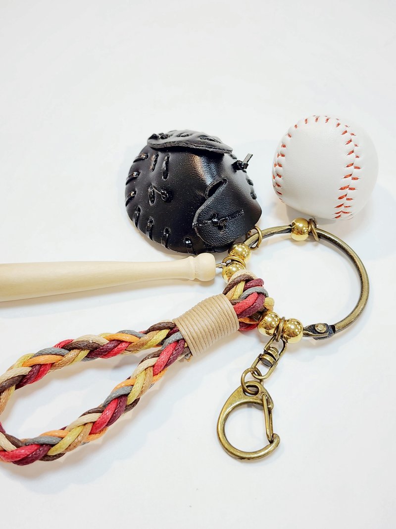 Paris*Le Bonheun。幸福手作。运动系列。棒球(黑)。编织钥匙圈手 - 钥匙链/钥匙包 - 其他金属 黑色