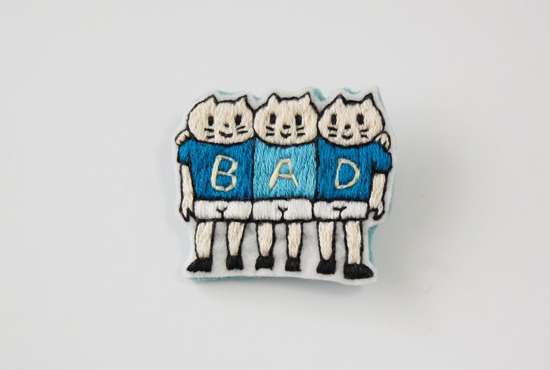 [Order production] BAD Boys embroidery brooch - 胸针 - 绣线 蓝色