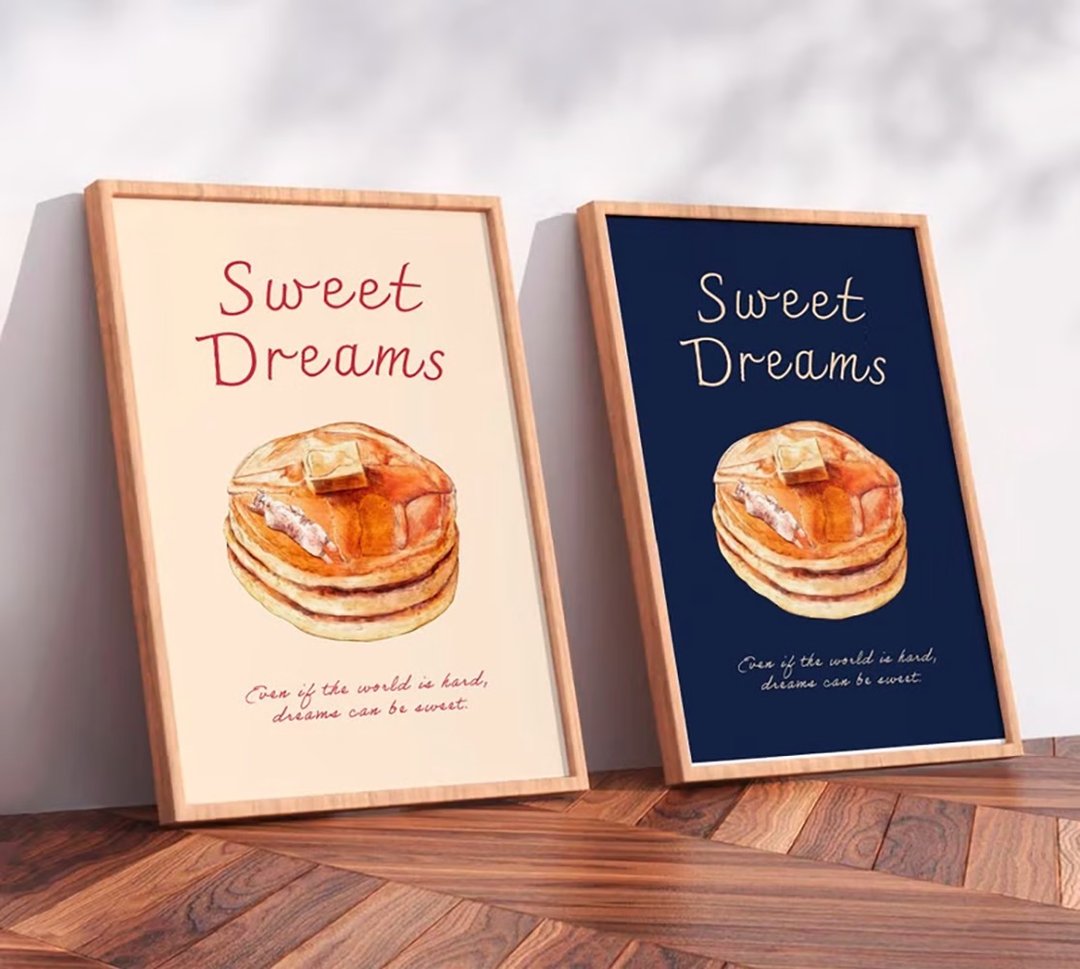 SWEET DREAMS_猫与松饼 / 原创海报 / A4 或 A3 尺寸 - 海报/装饰画/版画 - 塑料 白色