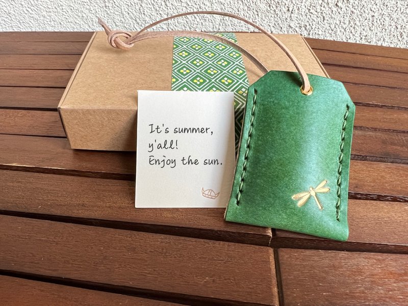 旅人御守/吊饰(夏日蜻蜓)-可免费定制专属英文名 - 吊饰 - 真皮 绿色