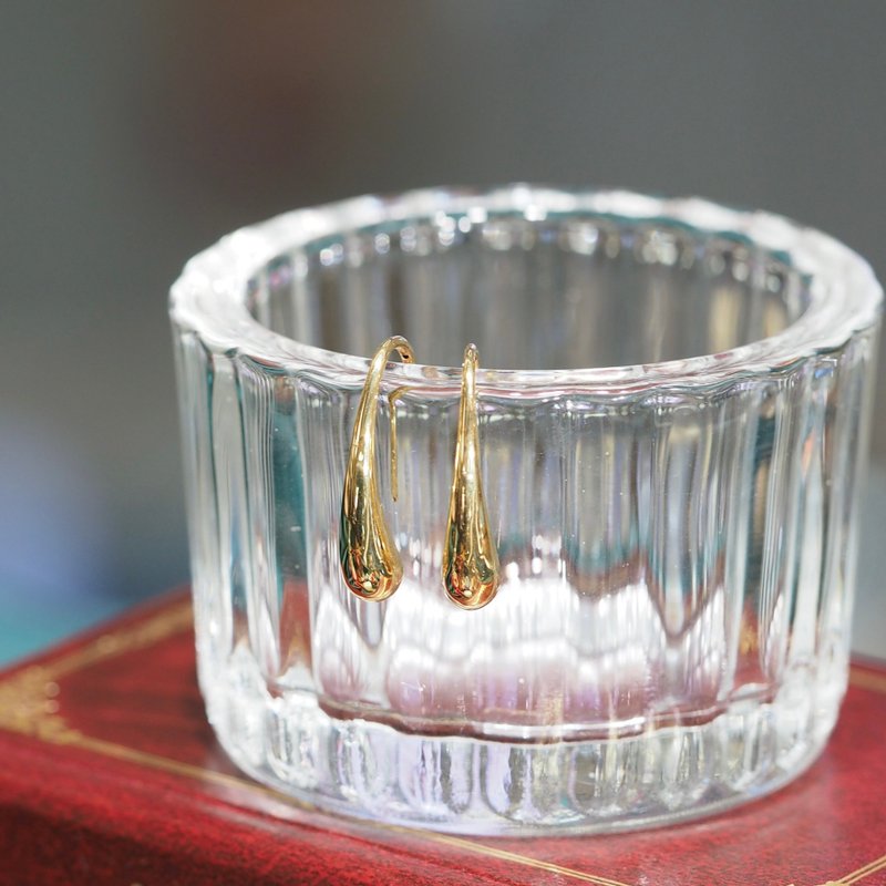 18K金镀金水滴耳环18K Gold Golded Drops Earrings - 耳环/耳夹 - 贵金属 
