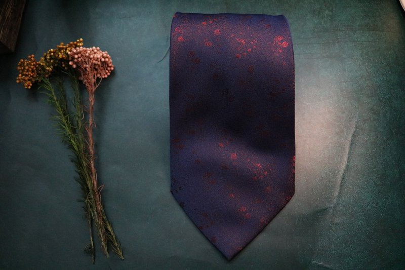 紫色小碎花真丝领带商务正装标准型男necktie - 领带/领带夹 - 丝．绢 紫色