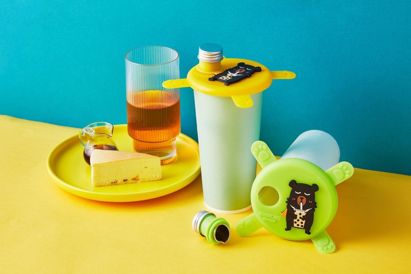 手摇杯、咖啡杯专用免吸管杯盖(台湾喔熊版) - 其他 - 硅胶 多色