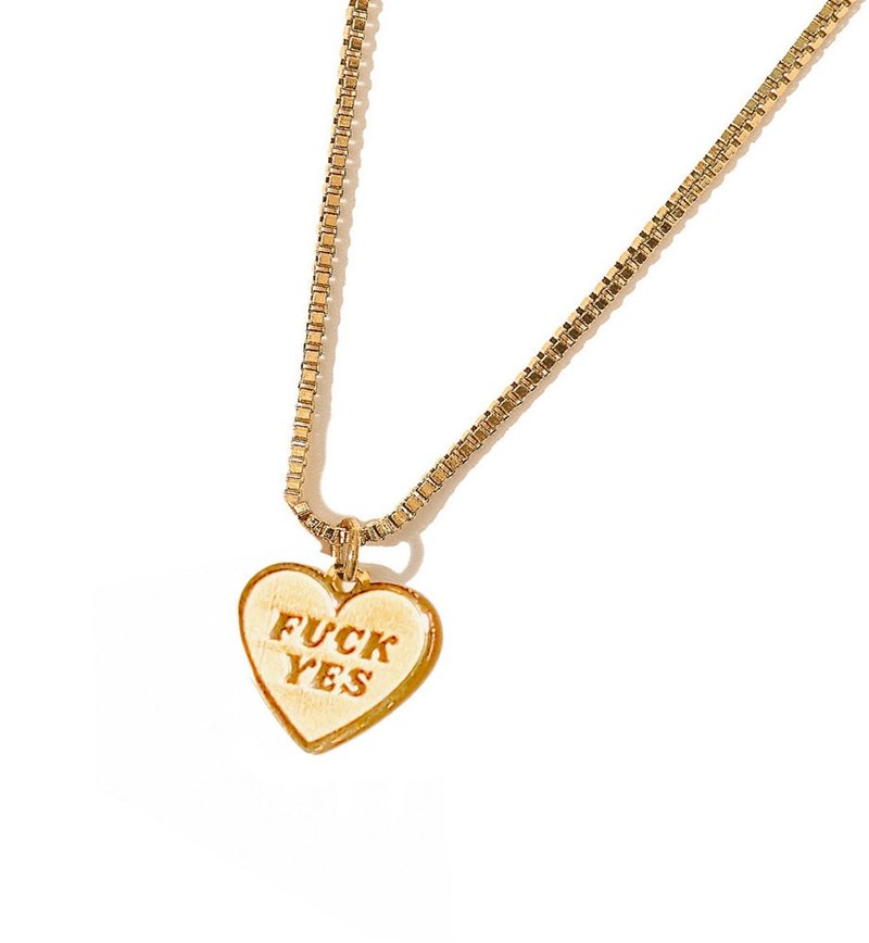 FUCK YES 18k镀金盒子方形项链 - 项链 - 其他金属 金色