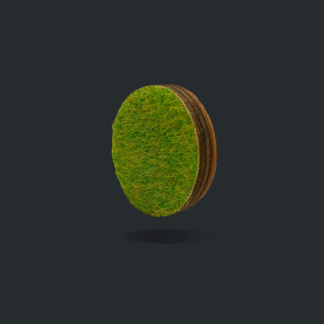 草圆扣针-Mossy Pin - 徽章/别针 - 木头 绿色