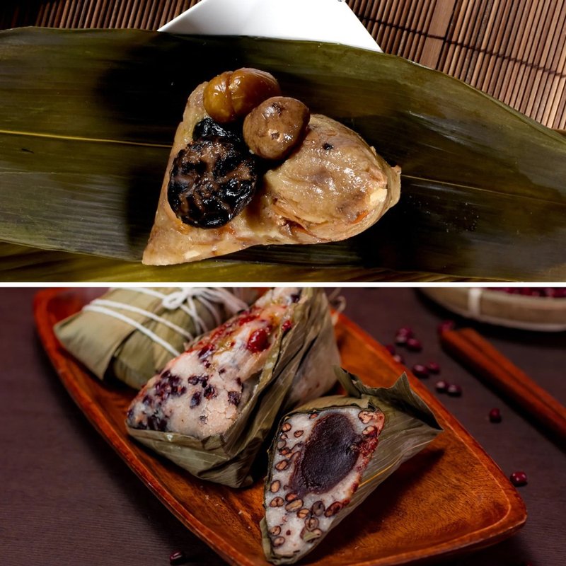 【圆山大饭店】红豆松糕粽3入(奶素)+珍菇八宝粽3入(纯素)(含运) - 五谷杂粮/米 - 其他材质 