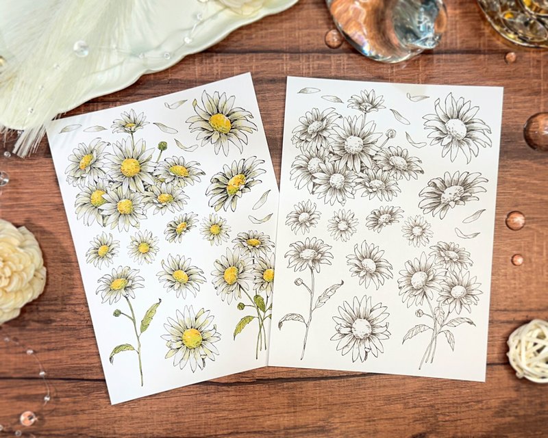 雏菊装饰贴纸 - 贴纸 - 其他材质 