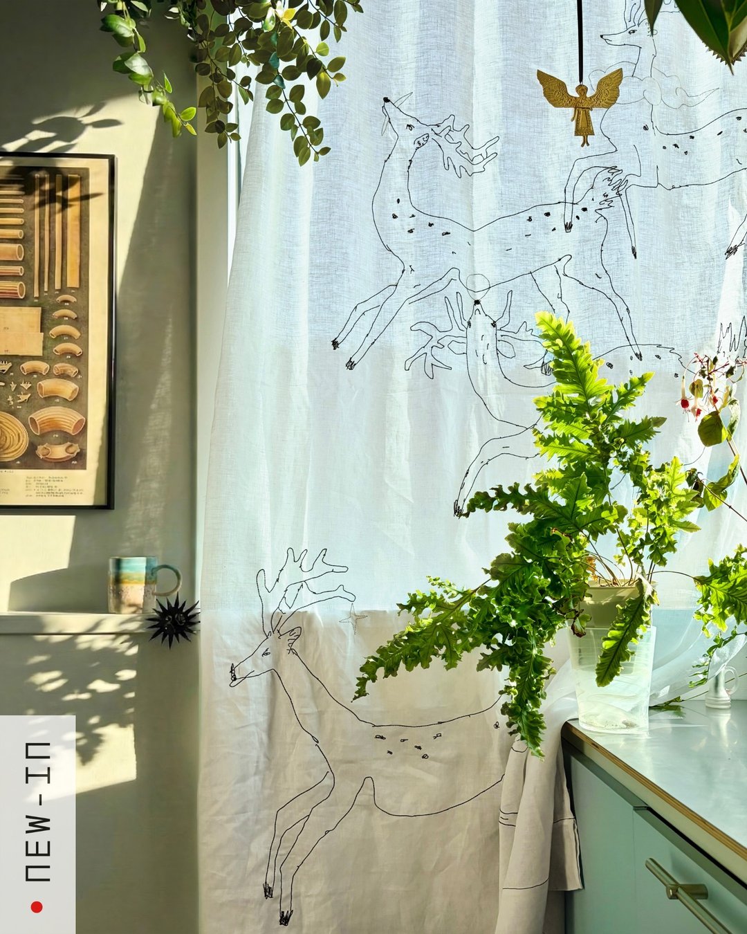 乐观的低语 韩国设计手绘窗帘 - 门帘/门牌 - 棉 白色