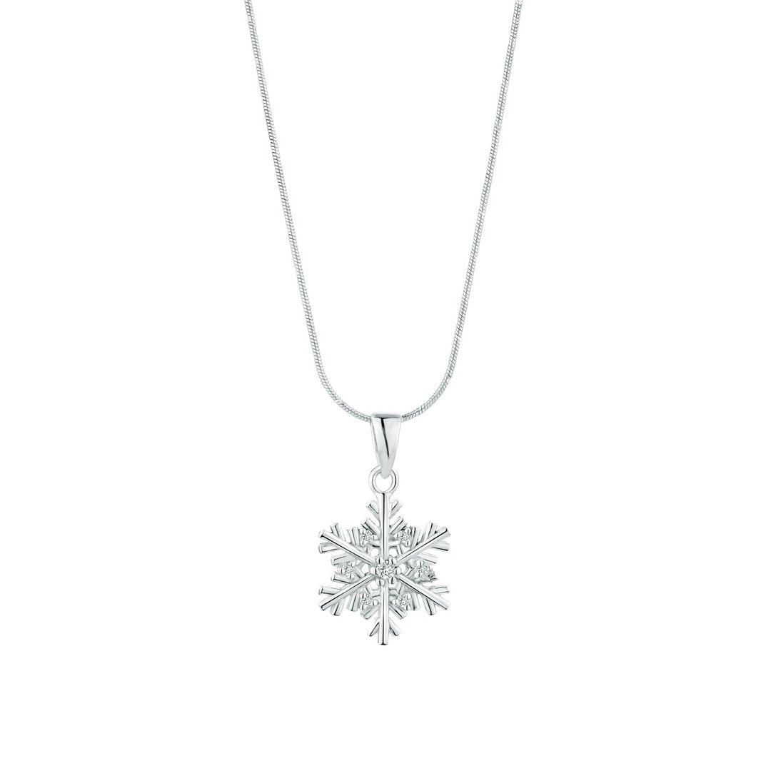 【Gift box】Snow Silver Pendant &amp; Necklace - 项链 - 纯银 银色