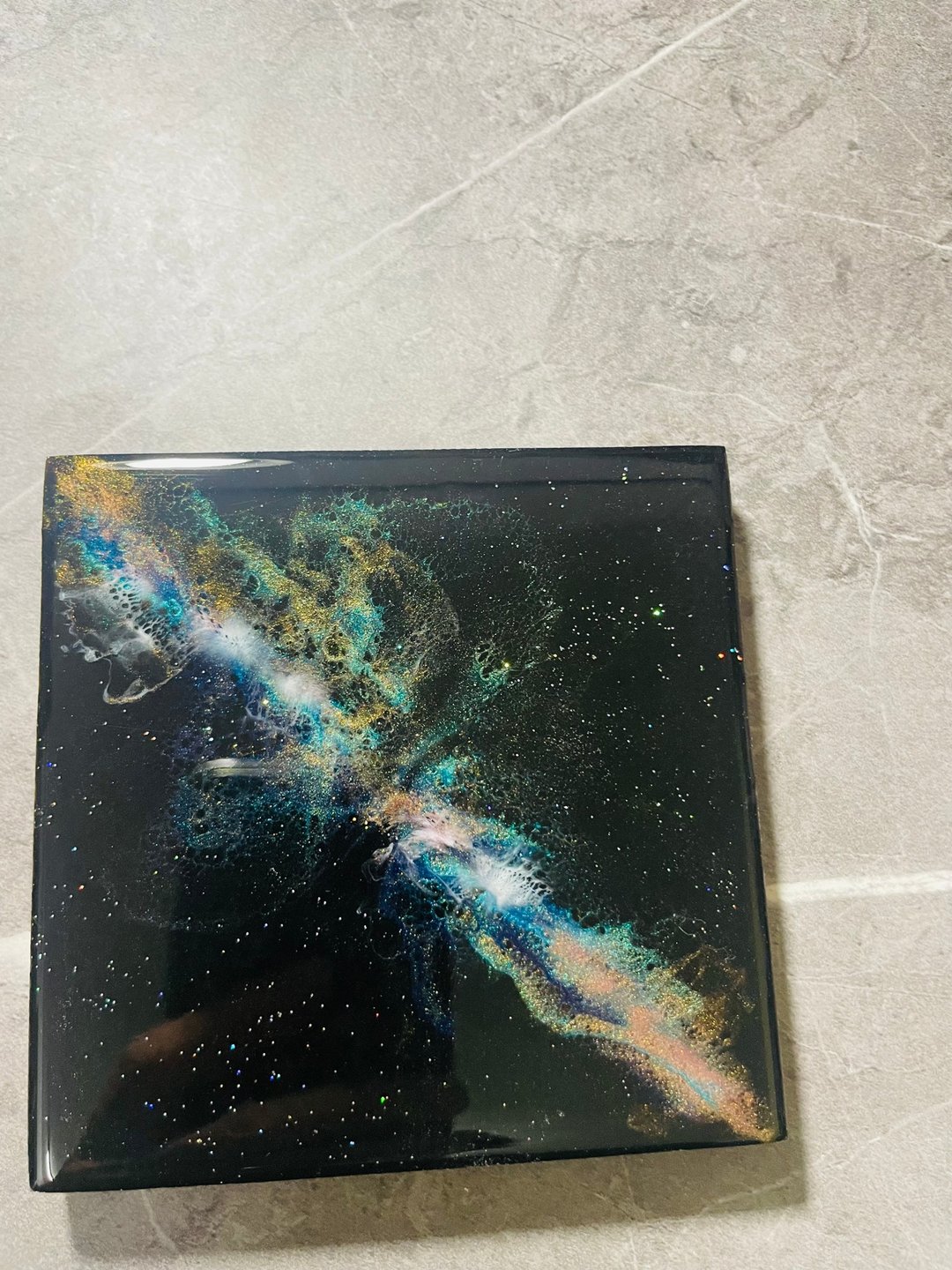 松木宇宙星空杯垫摆饰 - 杯垫 - 木头 黑色