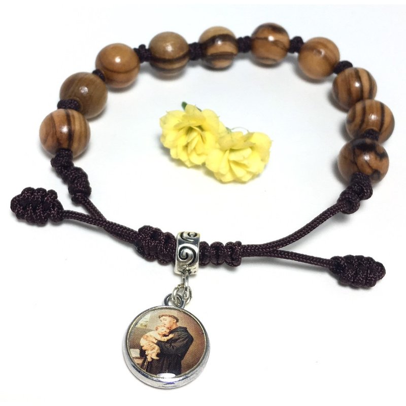 以色列进口10mm 橄榄木珠 手链 手围长度可自由调整 8251040 - 手链/手环 - 木头 咖啡色