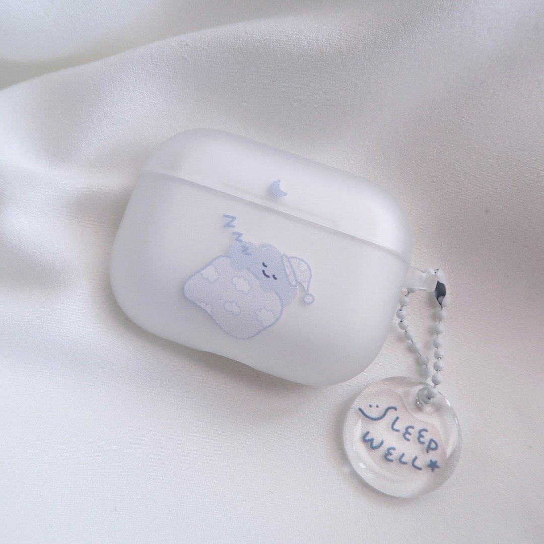 晚安喜宝 AirPods 1/2/3/Pro/Pro2 韩国连体耳机保护套 耳机壳 - 耳机收纳 - 塑料 白色