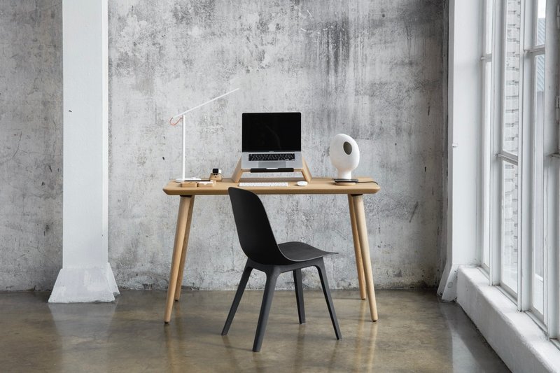 实木电脑桌 实木书桌 手工制作的办公桌 优质学习桌 现代简约设计 - 餐桌/书桌 - 木头 咖啡色