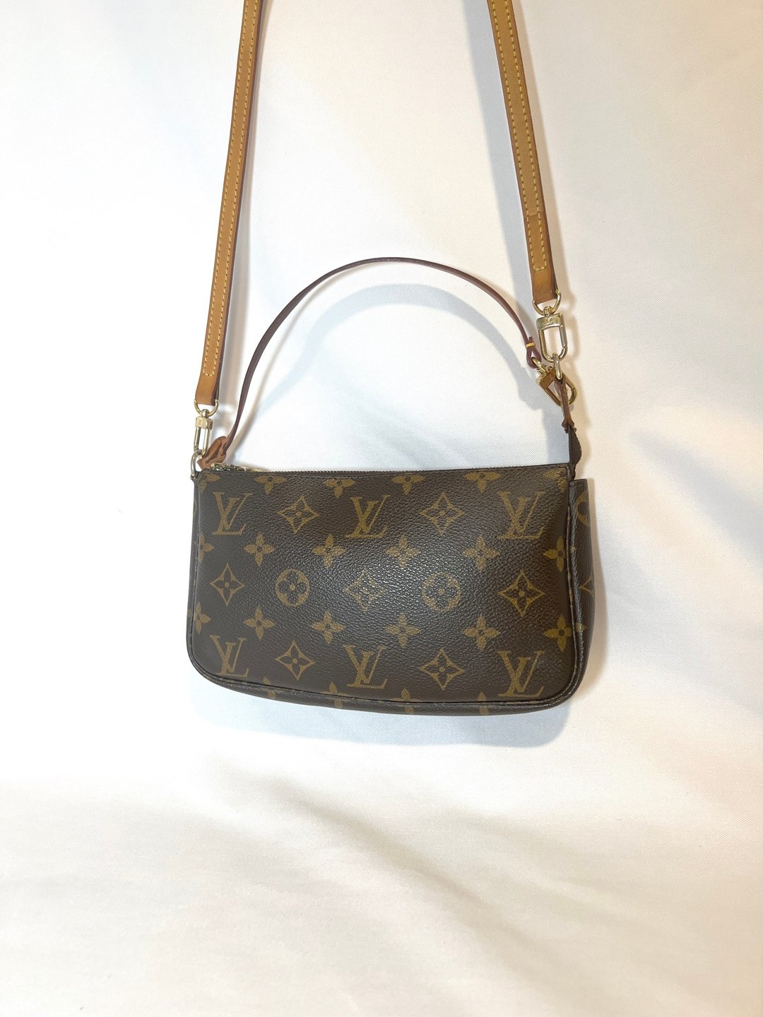 LV Pochette Accessory长短肩带腋下侧背包 日本中古二手 - 侧背包/斜挎包 - 真皮 咖啡色