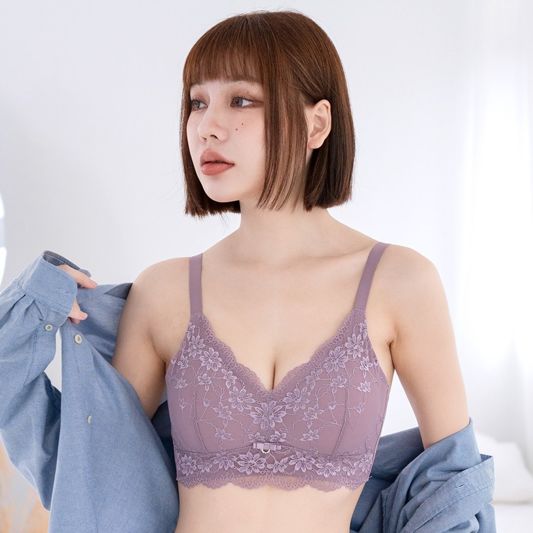 Pink Lady 无钢圈 BC罩杯 晨光恋语 透气孔薄衬 集中包覆内衣 - 女士内衣裤 - 其他人造纤维 紫色