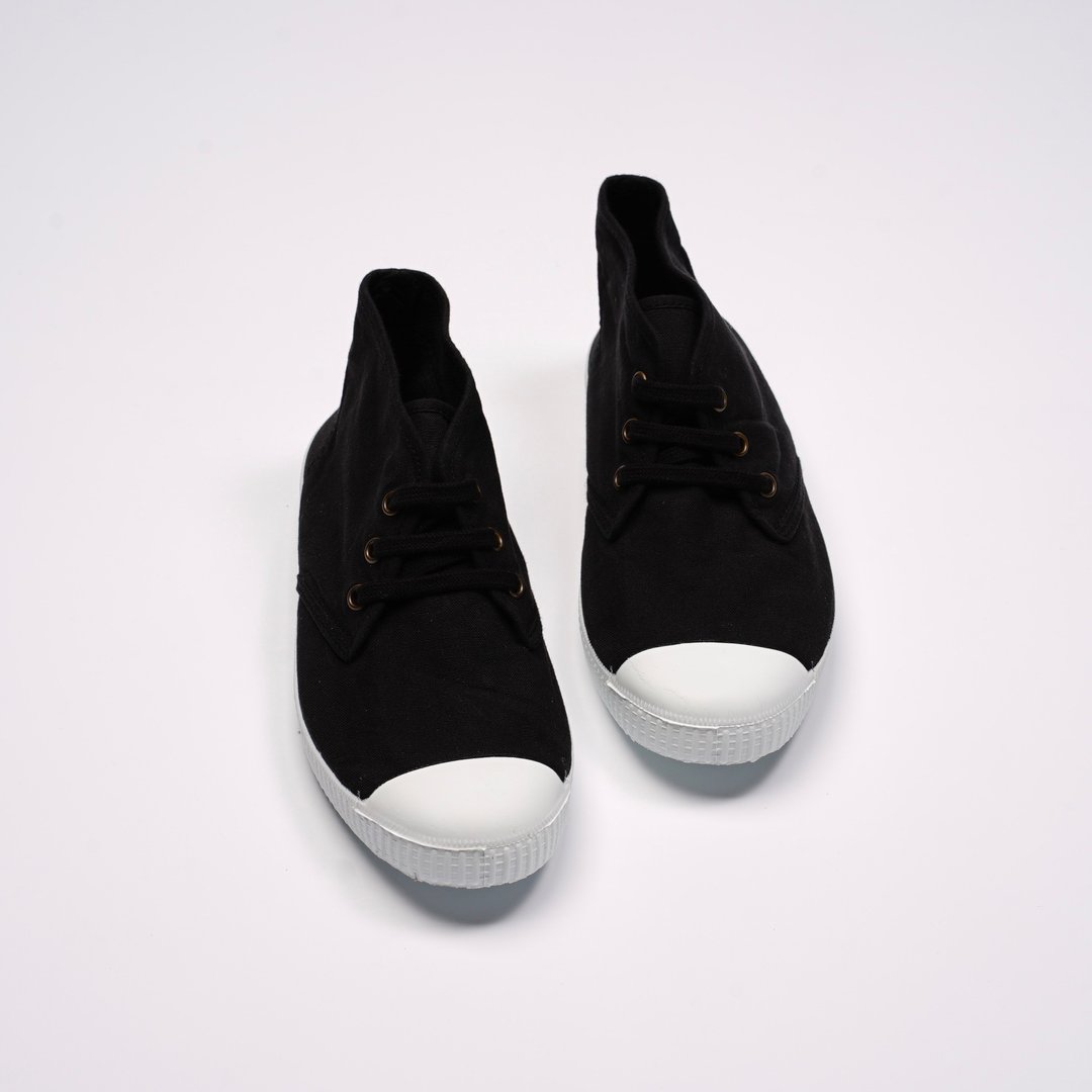 西班牙帆布鞋 CIENTA 60997 01 黑色 经典布料 大人 Chukka - 女款休闲鞋 - 棉 黑色