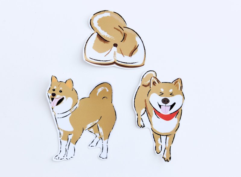 小饭团  柴柴大型防水贴纸 No.2 柴犬 行李箱贴纸 - 贴纸 - 纸 