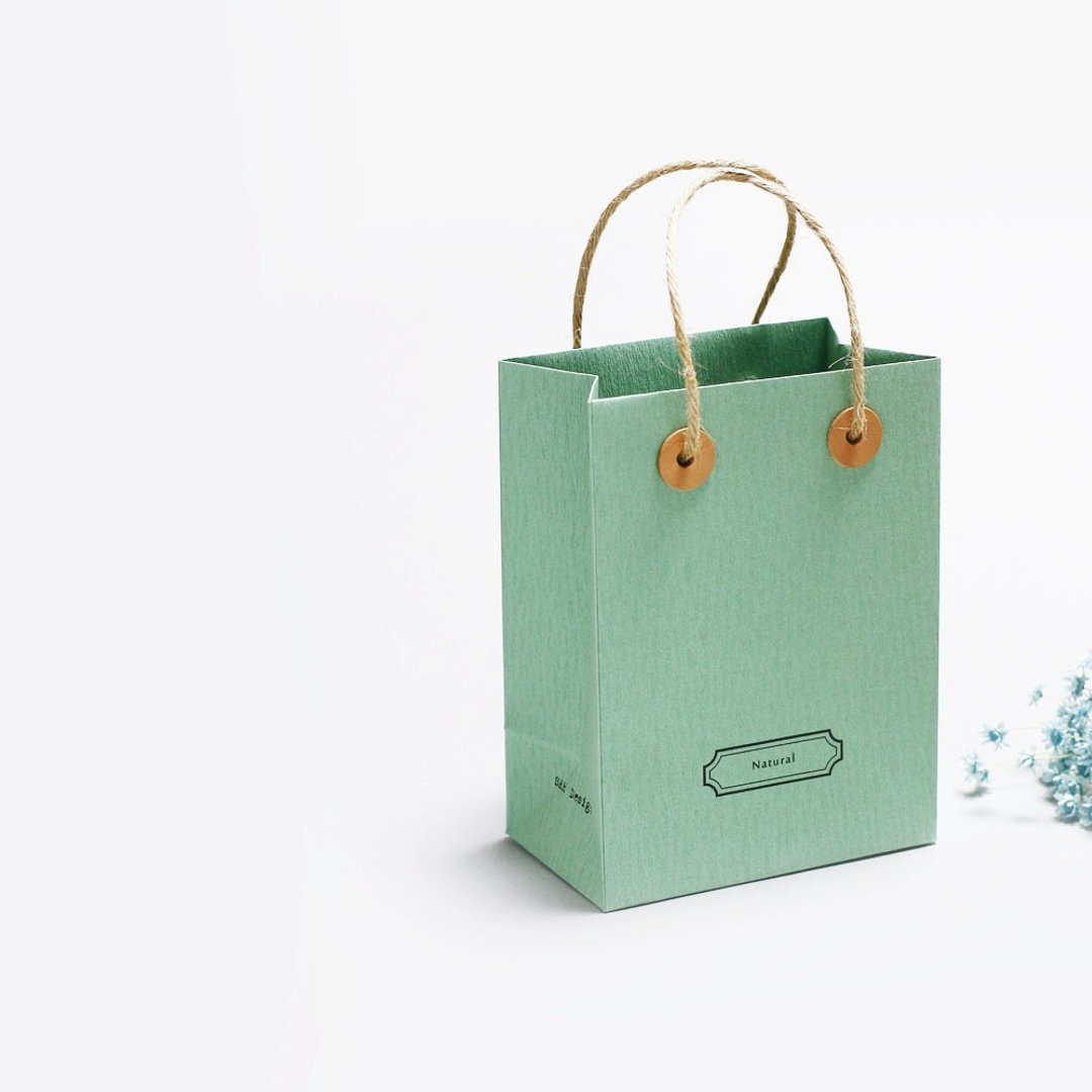 Natuarl // Mint) Small Sopping Bag A small carrying bag that conveys your feelings - 包装材料 - 纸 绿色