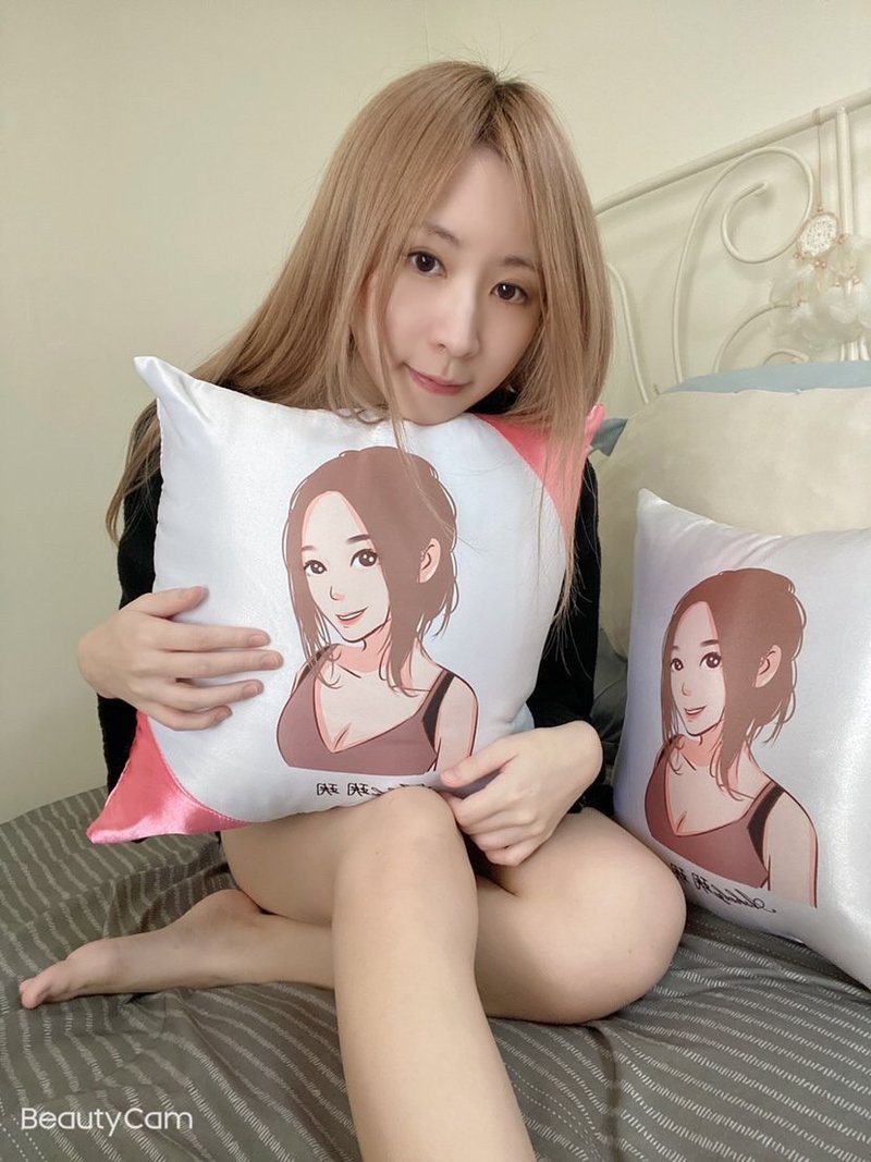 每个日子都无比珍贵【韩流风】手绘礼物 定制化抱枕 居家摆饰 - 枕头/抱枕 - 棉．麻 粉红色