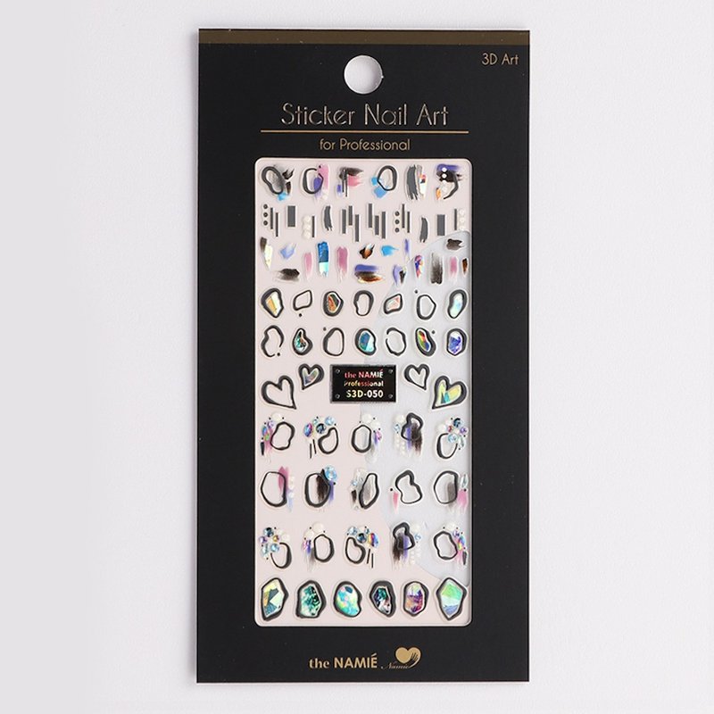 【专业用】美甲贴纸 3D Art 罗曼蒂克触感-银色【韩国制】 - 指甲油/指甲贴 - 纸 金色