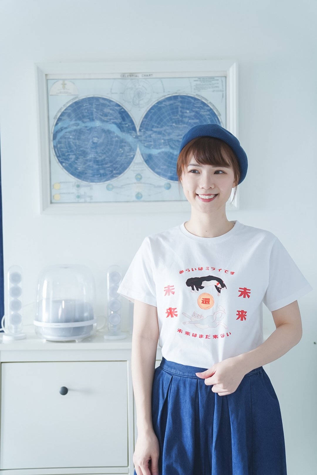 慵懒猫 未来还未来 - 白 复古红 Tee T-Shirt  【 情人节 生日 】 - 女装上衣 - 棉 