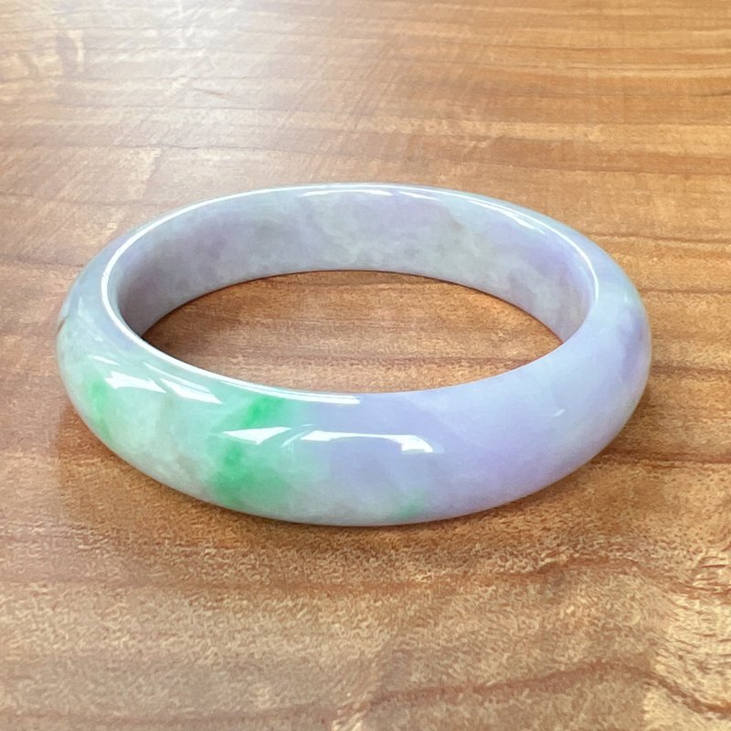 春带彩翡翠手镯 | 18.5围 | 天然缅甸玉翡翠A货 | 送礼 - 手链/手环 - 玉石 多色