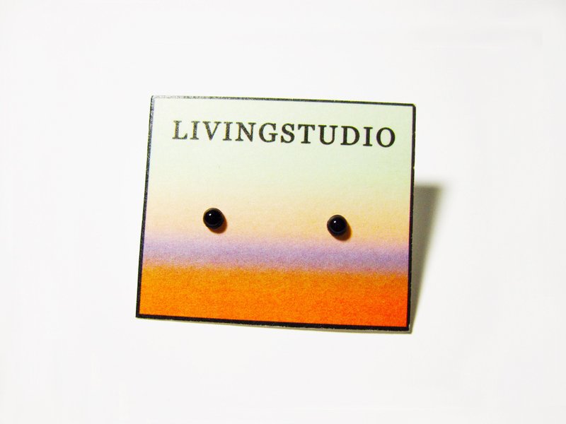 小冰滴 个性黑 _ 小耳环 可改夹 - 耳环/耳夹 - 塑料 黑色