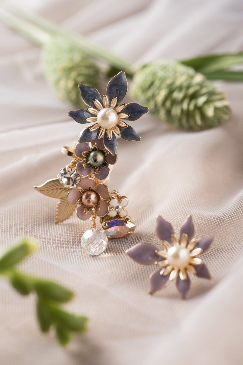 人鱼的眼泪 - 定制化  贴耳/耳针/耳夹 - 耳环/耳夹 - 珐琅 