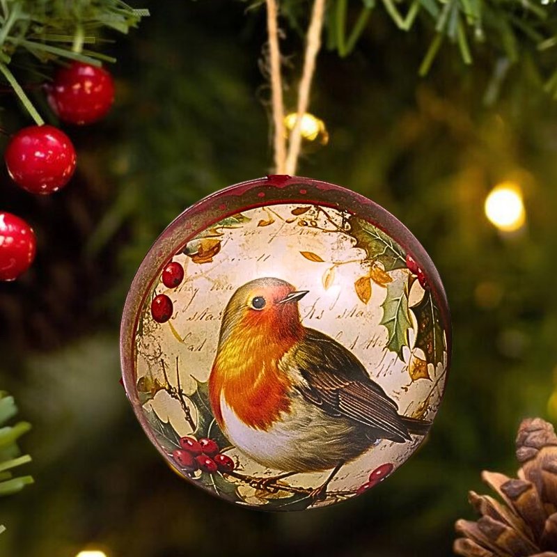 罗宾鸟圣诞彩球糖果礼盒 - 2款入 【英国糖迷你包4包入】 - 零食/点心 - 其他材质 红色