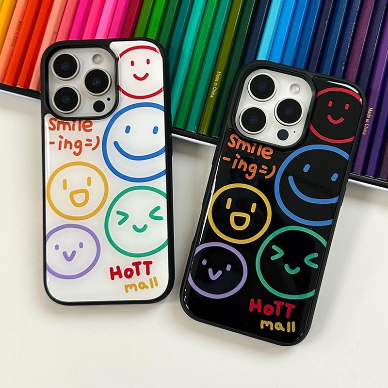 iPhone 米色微笑滴胶防撞手机壳手机 - 手机壳/手机套 - 压克力 白色