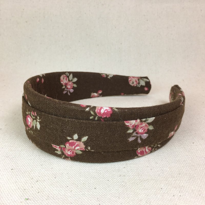 Mr.Tie 手工缝制包布发箍 Handmade Headbands 编号016 - 发饰 - 棉．麻 咖啡色