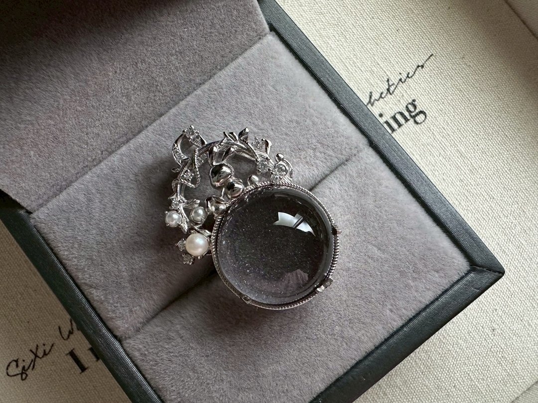 蓝砂矿水晶 s 925银吊坠 - 项链 - 水晶 