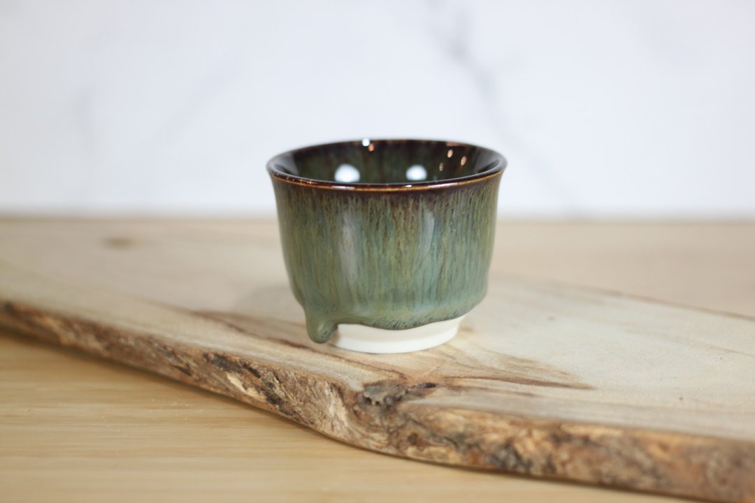 【沐春生活】60ml 天目釉 日式手工小茶杯 叶政豪作品 - 茶具/茶杯 - 瓷 