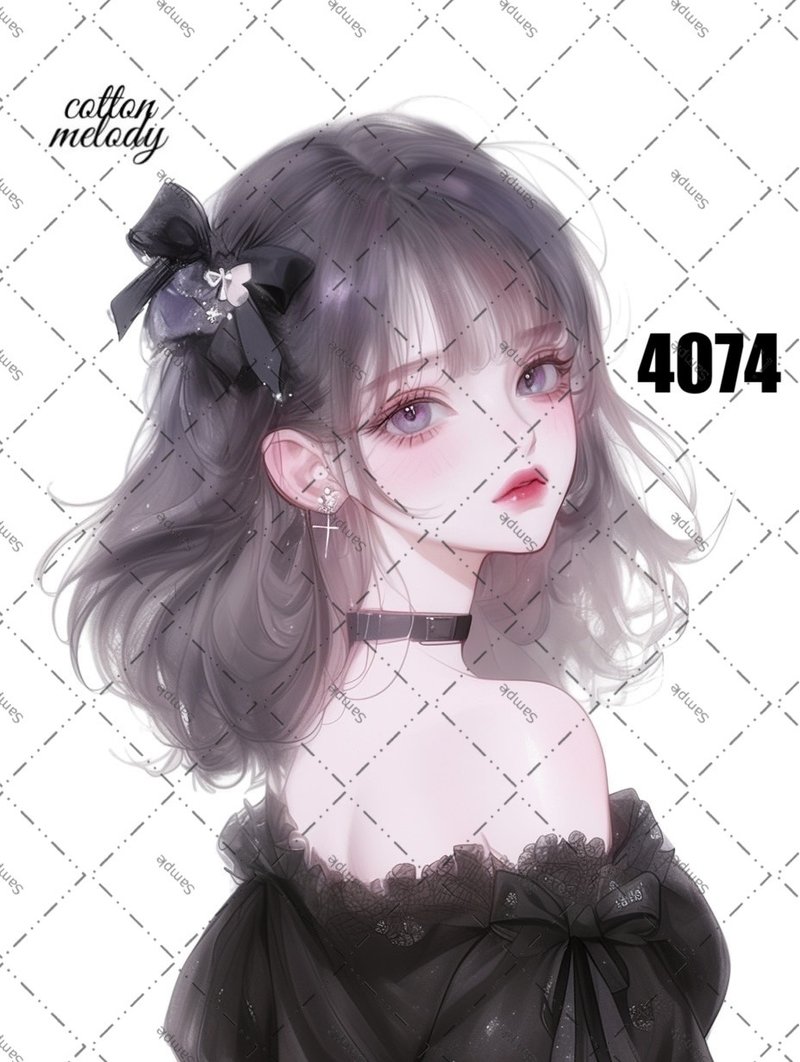 original sticker no.4074 人物贴纸 原创贴纸 原创人物贴纸 装饰贴纸 cotton melody - 贴纸 - 纸 