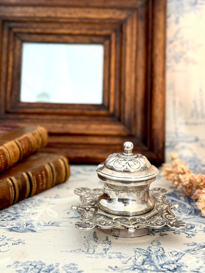 40037-绝美法国古董镀银墨水台French antique inkwell - 其他书写用品 - 银 