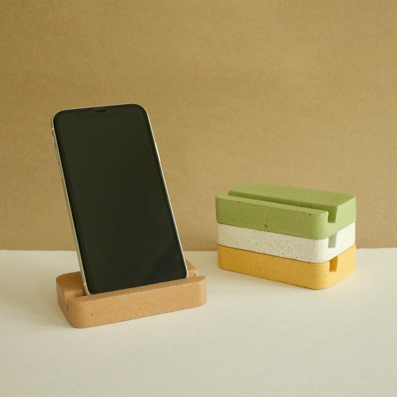 Okaeri Phone Holder Square Sand Texture - 手机座/防尘塞 - 水泥 多色