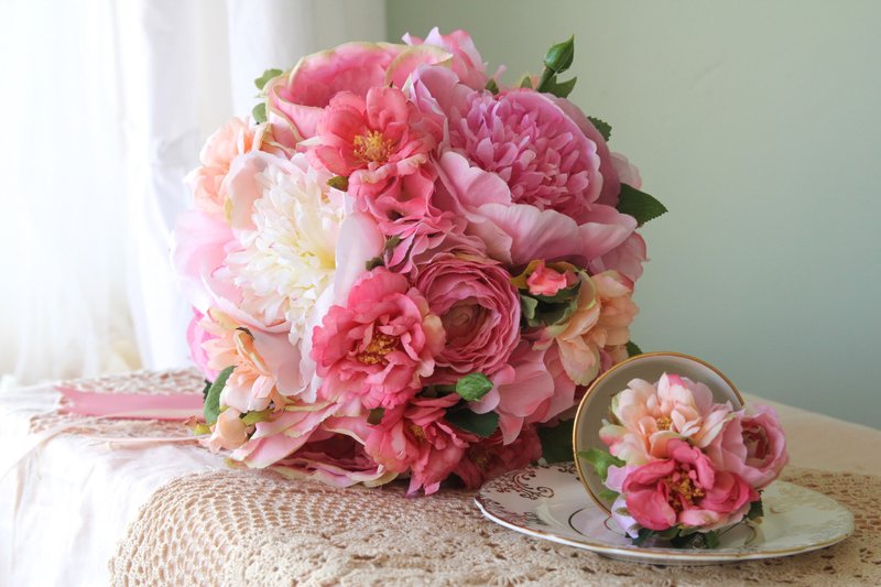 新娘捧花 欧式捧花 捧花 花束 定制订作捧花 婚礼小物 伴娘捧花 - 植栽/盆栽 - 植物．花 粉红色