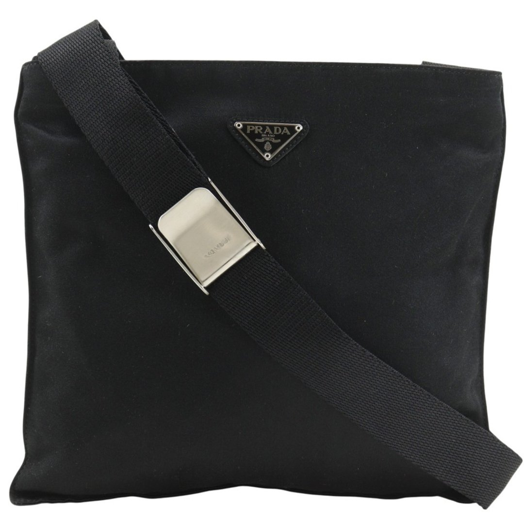 【日本直送】PRADA 普拉达 缎面 Pouch (Pochette) 侧背包 B7879 NERO 黑色 女仕【二手】 - 侧背包/斜挎包 - 其他材质 黑色