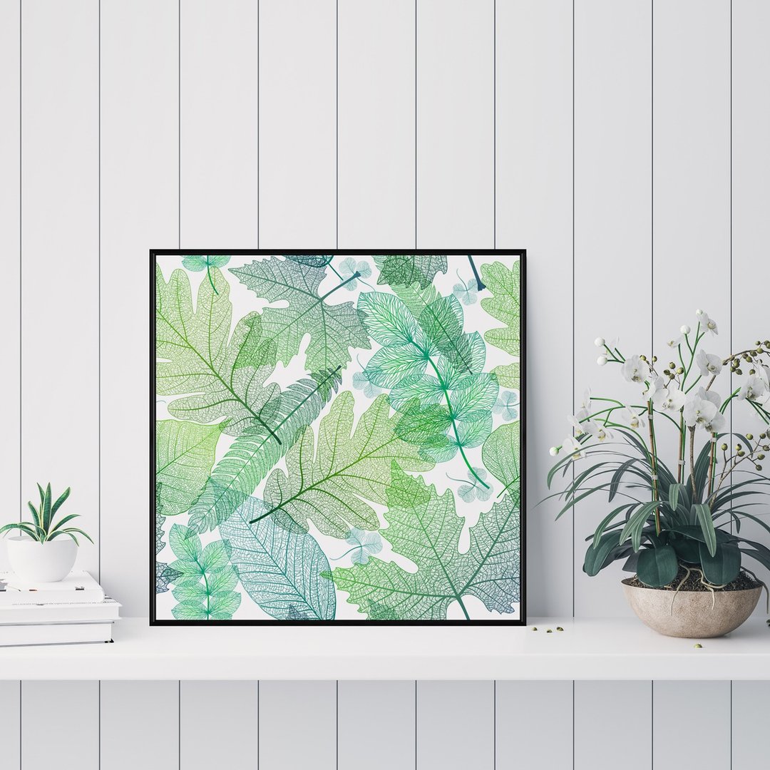绿枫叶交响曲 - 植物插画挂画/绿意挂画/卧室挂画/茶水间挂画 - 海报/装饰画/版画 - 棉．麻 绿色