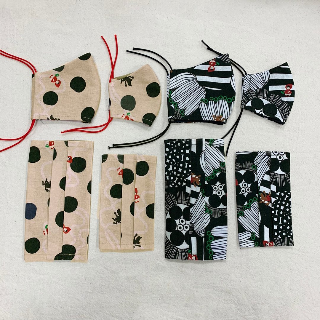 独家印花俏皮风格布口罩  口罩套 珍珠奶茶/ 几何花博 - 口罩 - 棉 多色