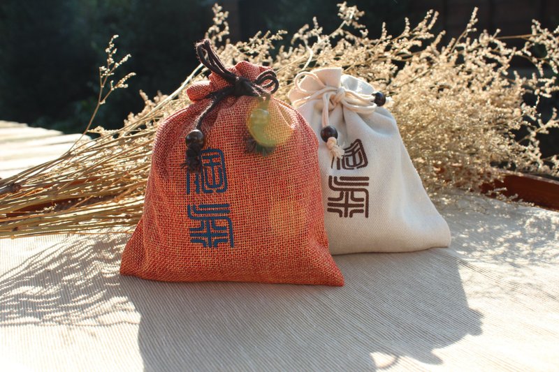 淘气双层束口袋 - 零钱包 - 棉．麻 红色