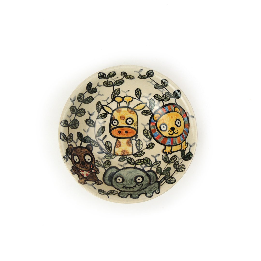 Nice Little Clay 面碗 可爱动物 0201-70 - 碗 - 陶 白色