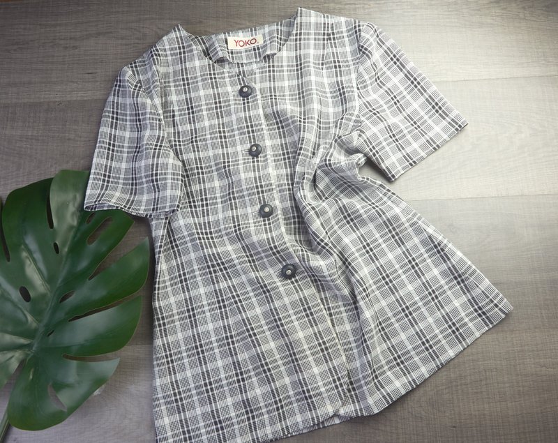 大号 | 复古女式衬衫 | 女性复古风格| 女士衬衫 - 女装衬衫 - 其他材质 黑色