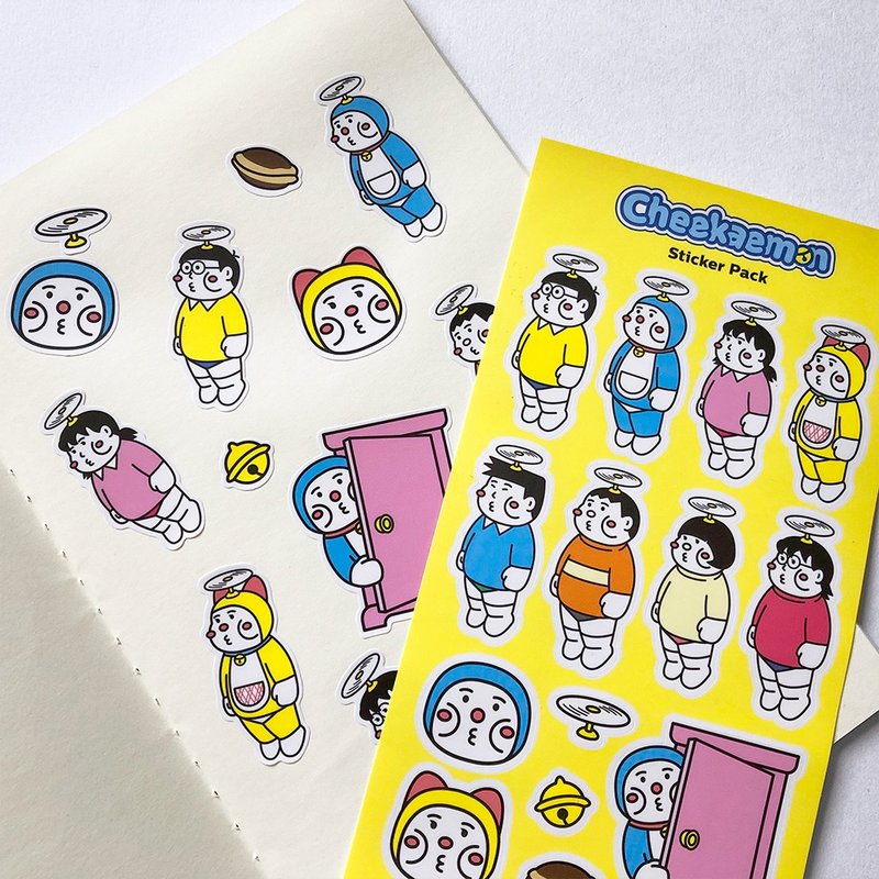 cheeky cheeky 恶搞多A梦 Cheekaemon Sticker Pack - 贴纸 - 纸 白色